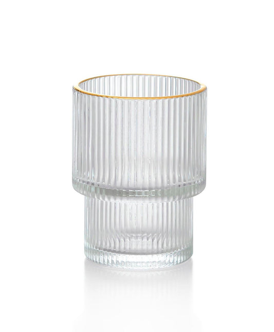Petit verre ondulé bordure doré