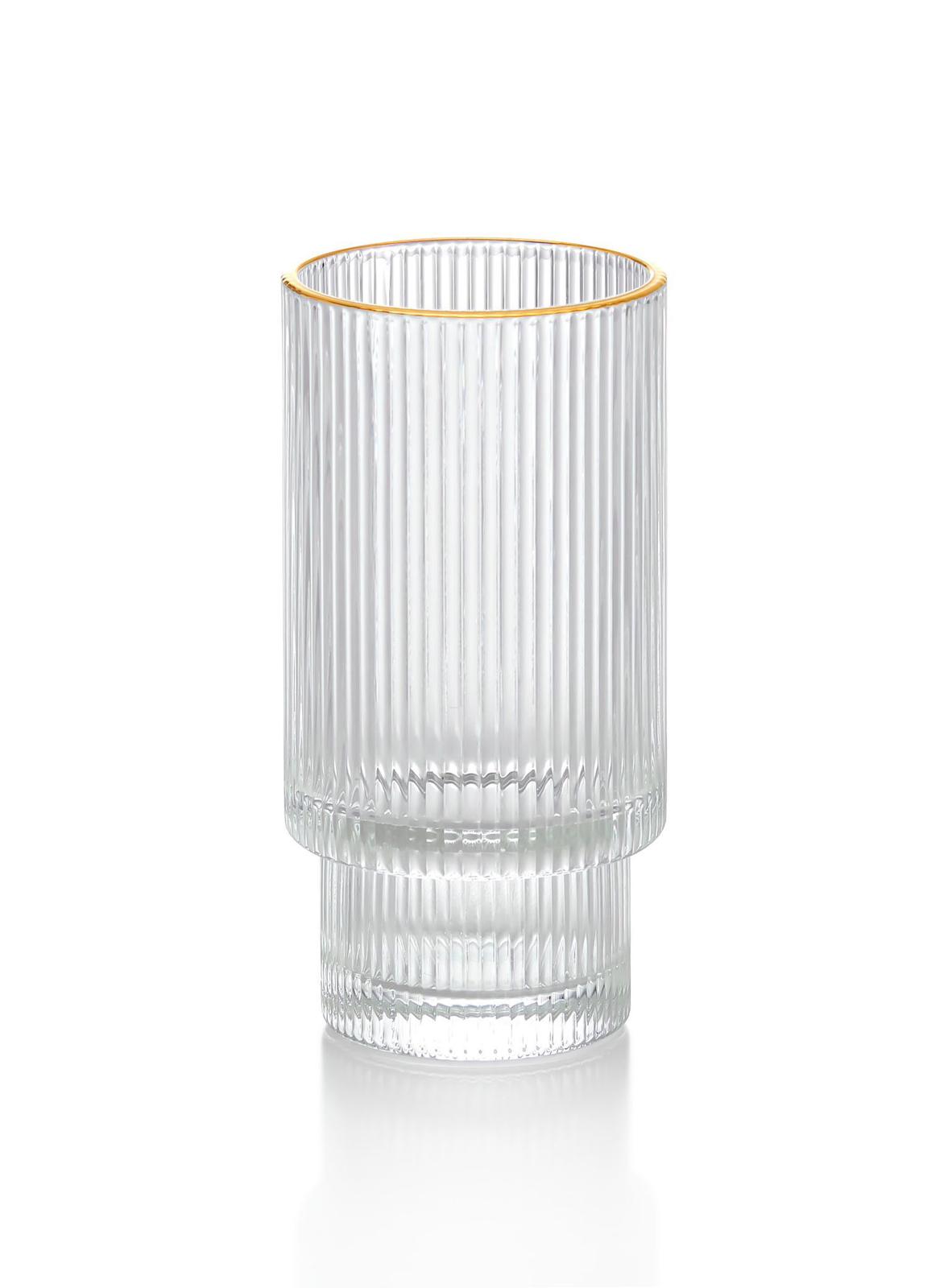 Grand verre ondulé bordure doré