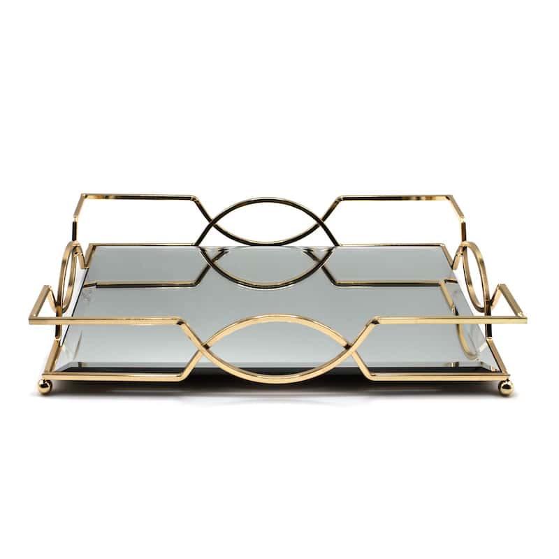 Plateau miroir petit doré