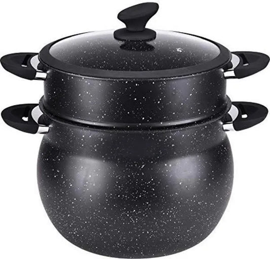 Cocotte GENERIQUE Marmite Marbre Noir à Couscous à Vapeur