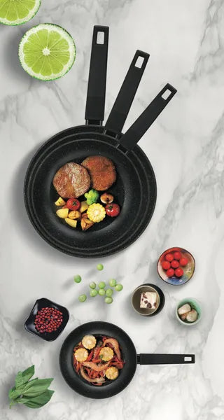 Hakal MarblePro Batterie de Cuisine 3 Pièces Noir