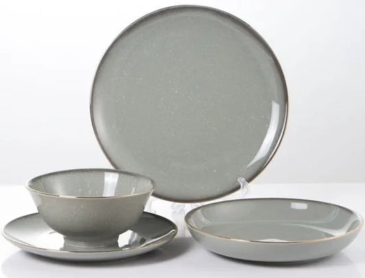 Service de vaisselle pour 6 personnes, 24 pièces Gris Marbre