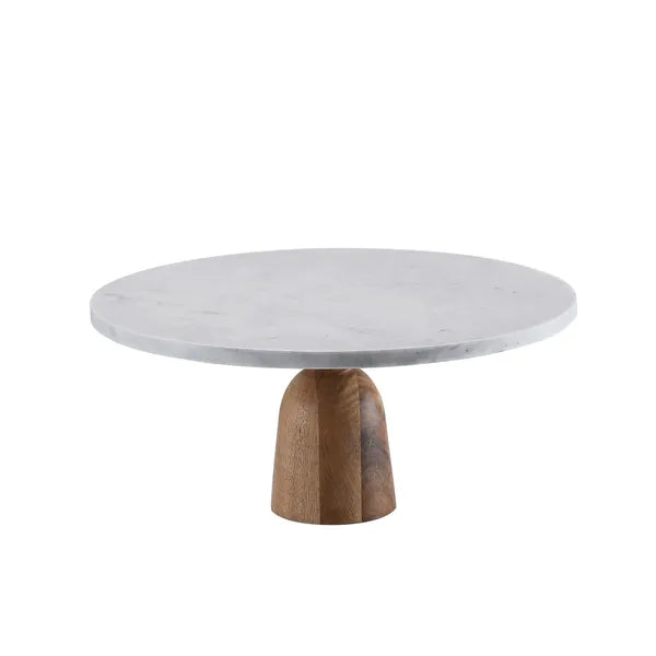 Plateau à Gâteaux Marbre - Rond - Bois Blanc