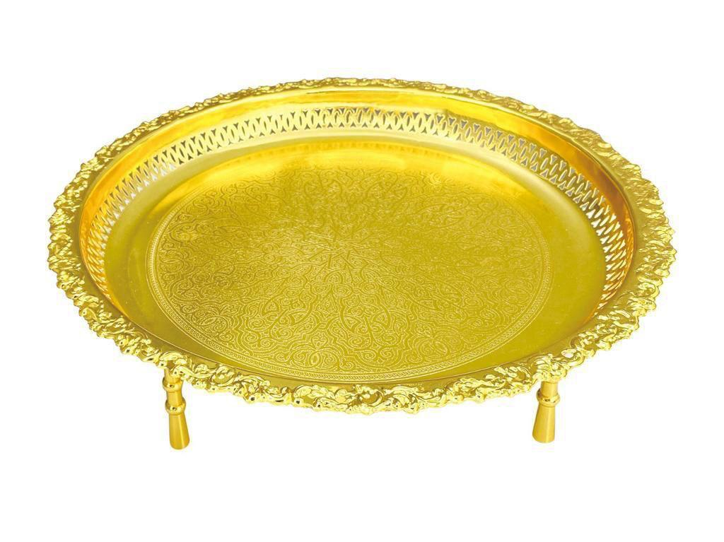 Plateau Marocain avec pieds (doré)