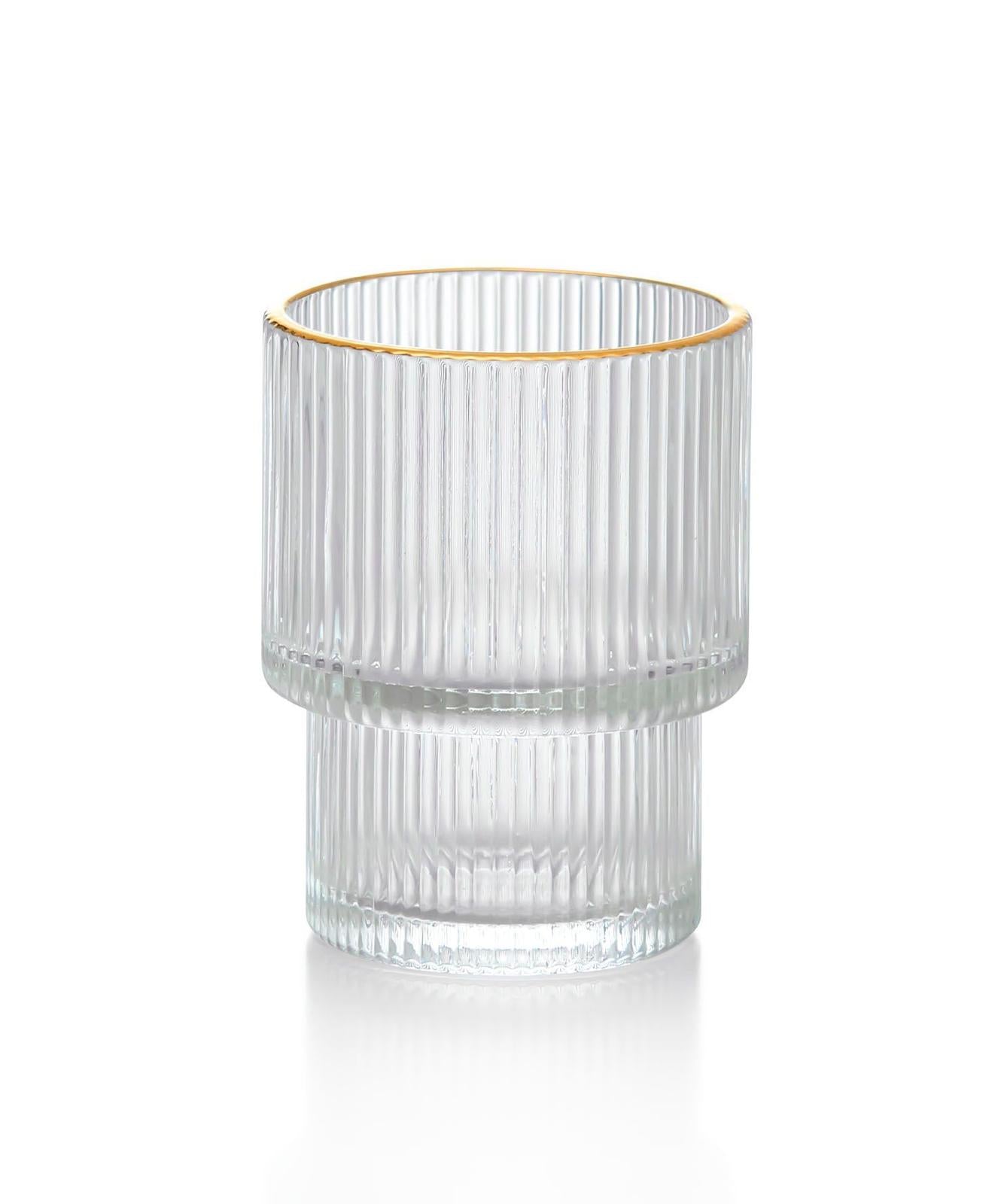Petit verre ondulé bordure doré